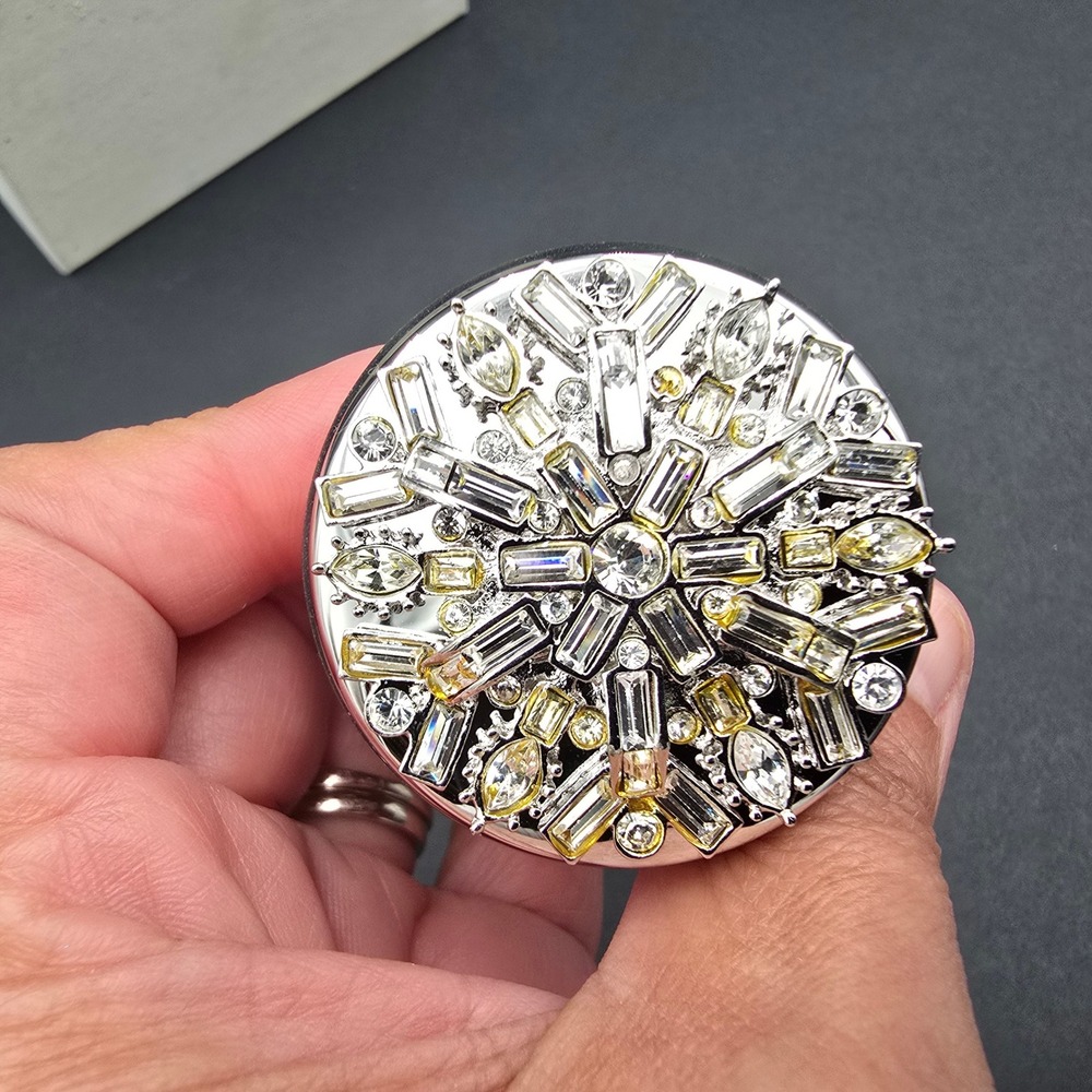 St John Home Crystal Snowflake Wine Bottle Stopper Silver Tone Holiday w box - Picture 7 of 11
